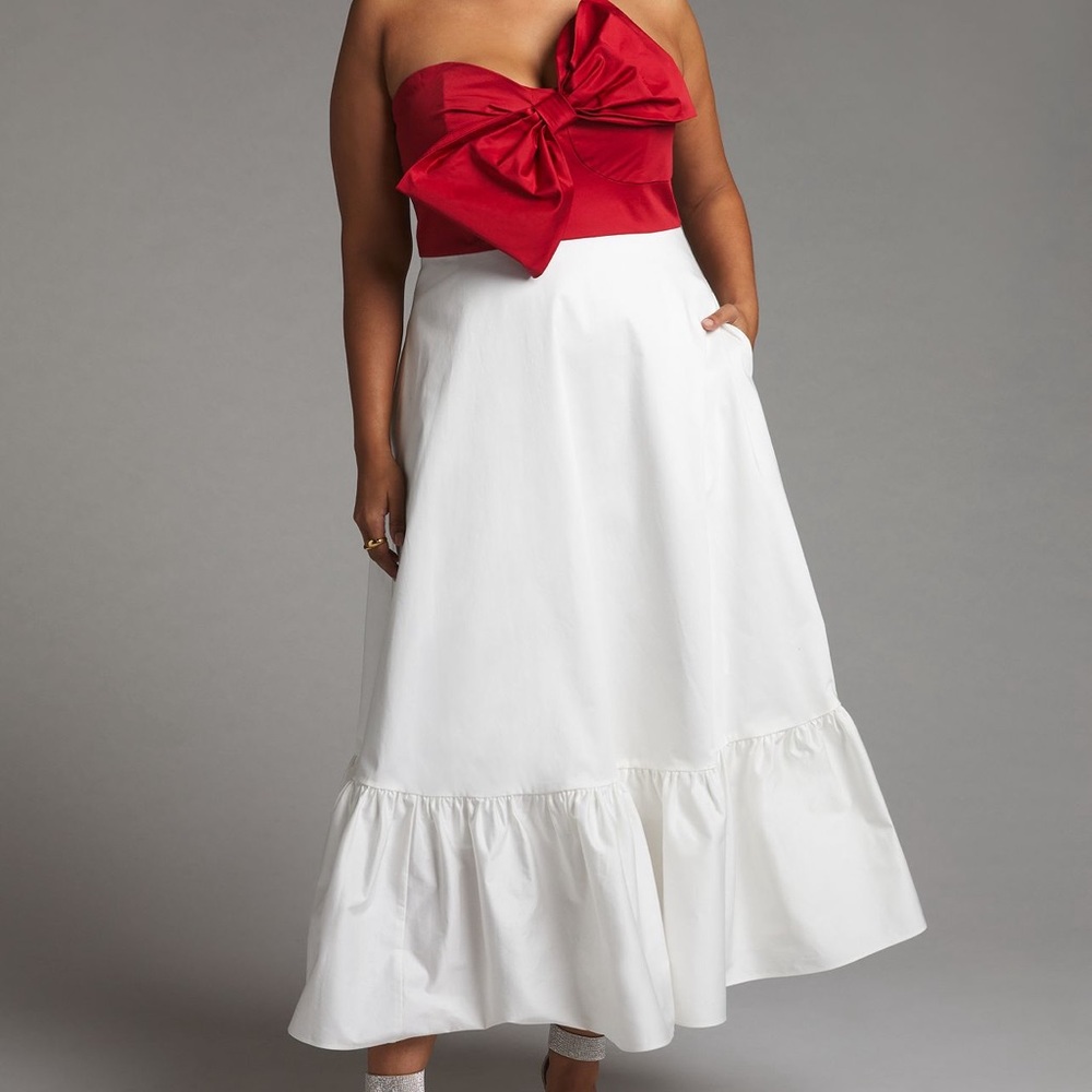 Anthropologie Hutch Red Motif bow dress 👗 - Picture 5 of 7